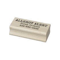 Allergy Alert Personalized Kids Basic Rubber Stamp