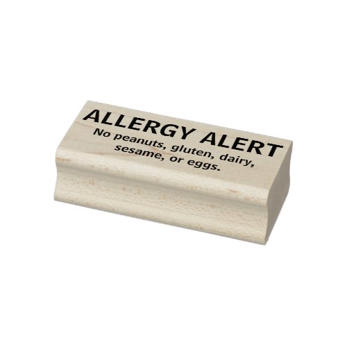 Allergy Alert Personalized Multiple Allergy Kids Rubber Stamp