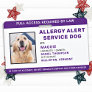 Allergy Alert Service Dog Personalized Photo ID Badge