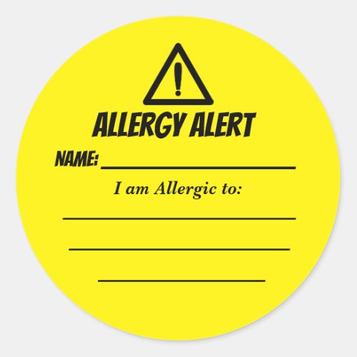 Allergy Alert Stickers for Daycare Sunday School