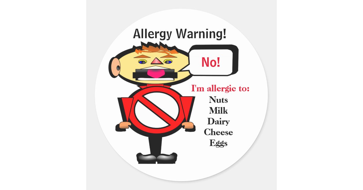 Allergy Alert Warning Label | Zazzle