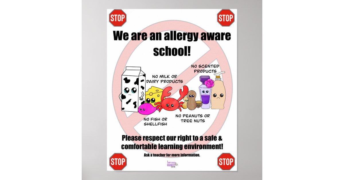 Allergy Aware School Poster | Zazzle