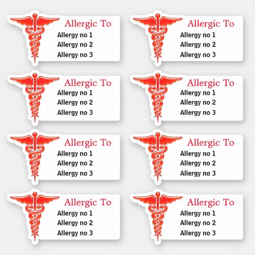 Allergy awareness DIY kids school books Sticker