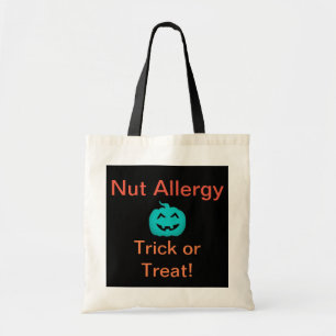 Allergy Awareness Trick or Treat BLACK Customize Tote Bag