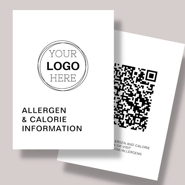  Allergy Calorie Information Logo QR Code Card (Creator Uploaded)