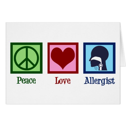 Allergy Doctor Peace Love Allergist Holiday Card