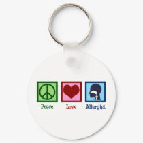 Allergy Doctor Peace Love Allergist Keychain