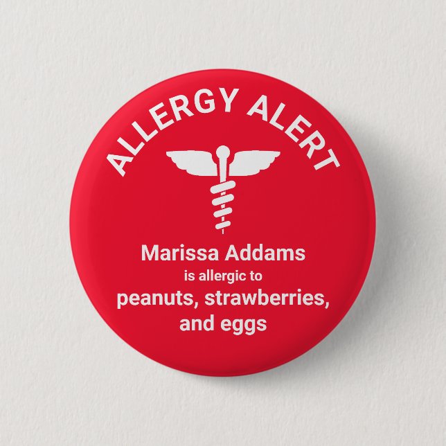 Allergy Medical Alert Button (Front)