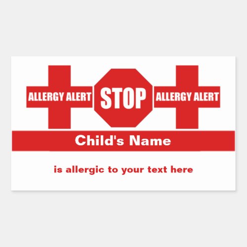 Allergy Medical Alert Custom Sticker