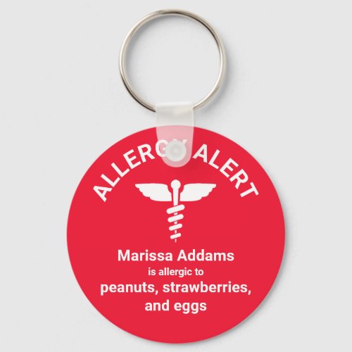 Allergy Medical Alert Keychain