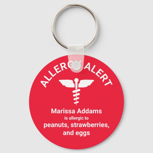 Allergy Medical Alert Keychain (Front)