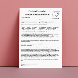 Allergy Patch Test Black Calligraphy Bold Eyelash Letterhead