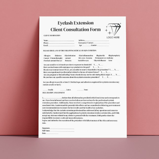 Allergy Patch Test Black Calligraphy Bold Eyelash Letterhead (Allergy Patch Test Black Calligraphy Bold Eyelash Letterhead)