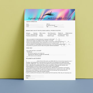 Allergy Patch Test Eyelash Extension Holograph Letterhead