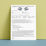 Allergy Patch Test Holograph Eyelash Extension Letterhead<br><div class="desc">Hook Up with a Professional Touch: Build Client Trust with Every Detail Inspired by holographic design, our customizable Eyelash Extension Consent Form is designed to elevate your client experience. Tailor it effortlessly to suit your unique business needs, making it the ideal fit for Eyelash Bars and Esthetician services. This consent...</div>
