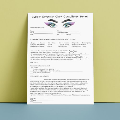 Allergy Patch Test Holograph Eyelash Extension Letterhead