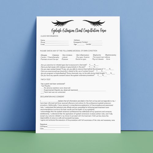 Allergy Patch Test Script Calligraphy Consent Form Letterhead