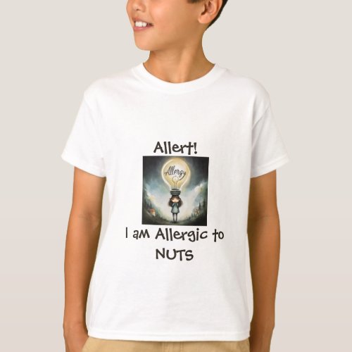 allergy to nuts personalised Tshirt allergy