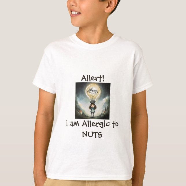 allergy to nuts personalised Tshirt allergy (Front)