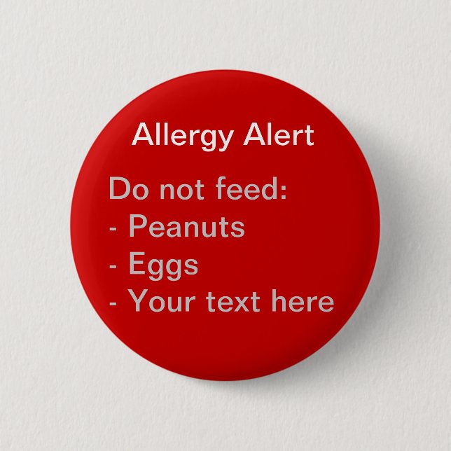 Allergy warning alert button (Front)