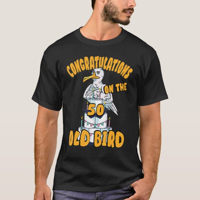 Alles Gute Zum 50 Year Birthday  Seagull Bird  Bir T-Shirt (Front)