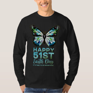 Alles Gute zum 51st Day der Erde Monarch Flower Bu T-Shirt