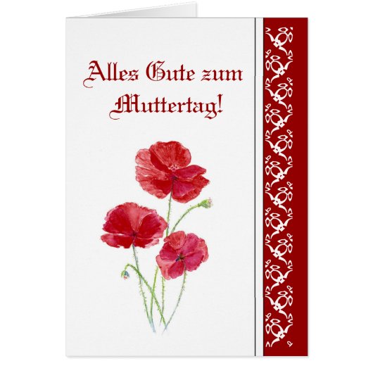 Alles Gute zum Muttertag Red PoppiesGarden Flowers (Front)