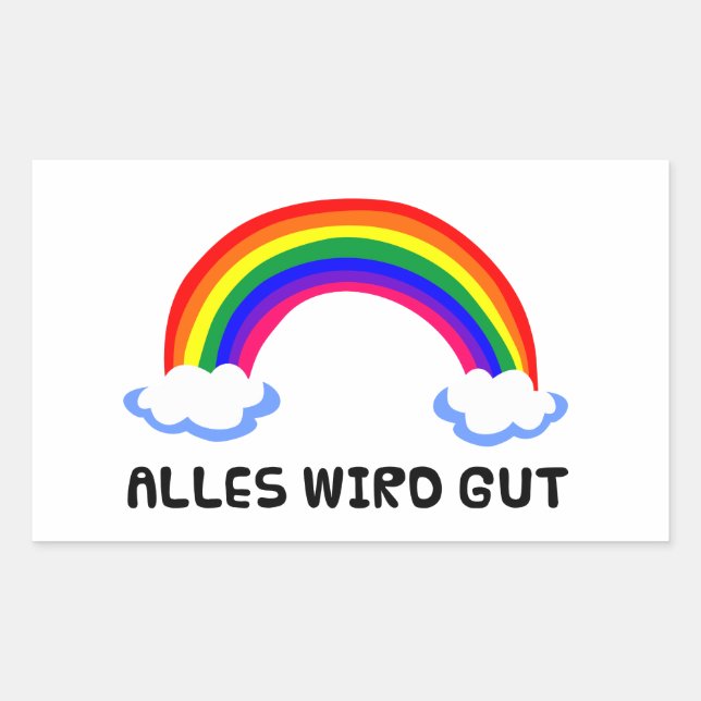 alles wird gut rainbow hope coronavirus corona vir rectangular sticker (Front)