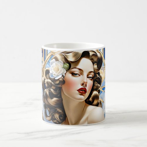 Allesia from Art Nouveau Painting Mucha Style Coffee Mug