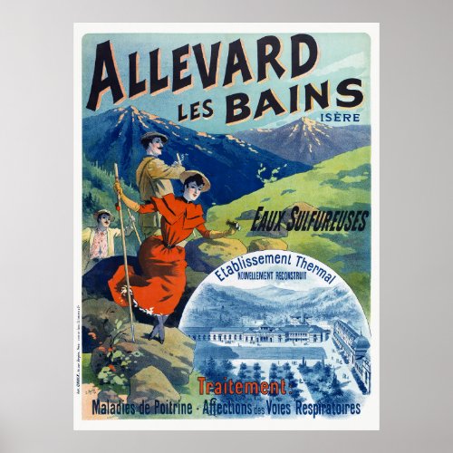 Allevard les Bains France Vintage Poster 1894