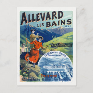 Allevard les Bains France Vintage Poster 1894 Postcard