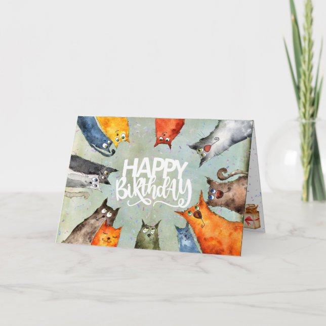 Alley Cat Birthday Card (Front)