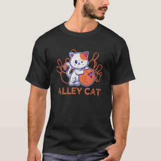 Alley Cat Bowling Team Humor Funny Bowler Cats Vin T-Shirt