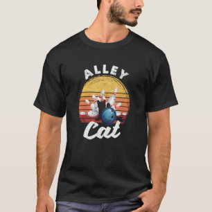 Alley Cat Bowling Team Humor Funny Bowler Cats Vin T-Shirt