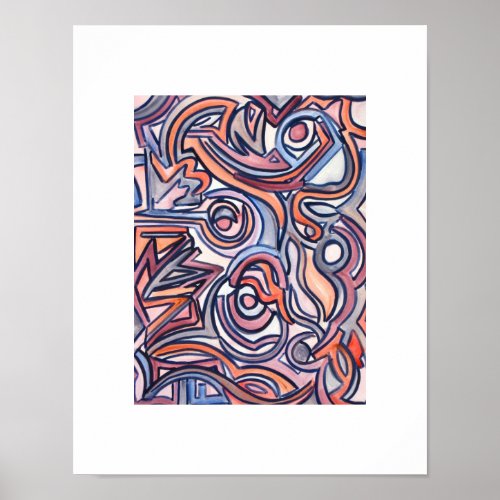 Alley Cat_Hand Painted Abstract Art Poster