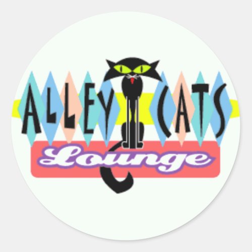 Alley Cat Lounge Classic Round Sticker