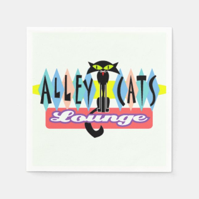 "Alley Cat Lounge" Napkins (Front)