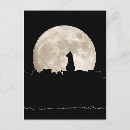 Alley Cat Moon Postcard