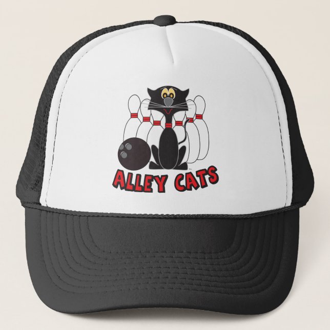 Alley Cats Bowling 🎳 Pin | Humor Trucker Hat (Front)