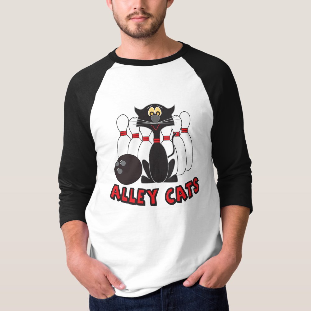 Discover Alley Cats Bowling Pins Personalized T-Shirt