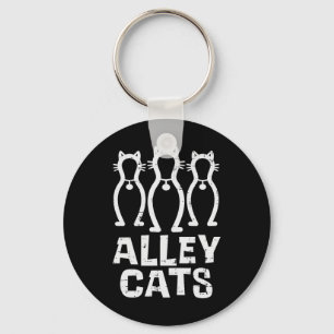 Alley Cats Bowling Team Fun Humor Bowler Player Wo Keychain