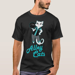 Alley Cats Bowling Team Ladies Backside Print T-Shirt