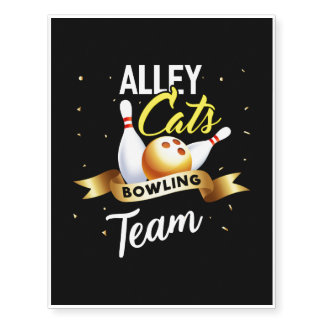 Alley Cats Bowling Team Temporary Tattoos