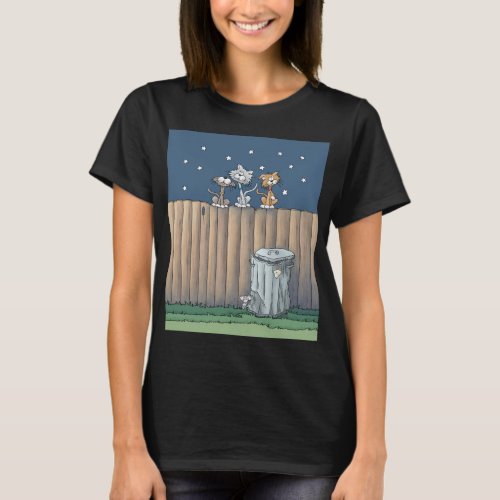 Alley Cats on a fence T_Shirt
