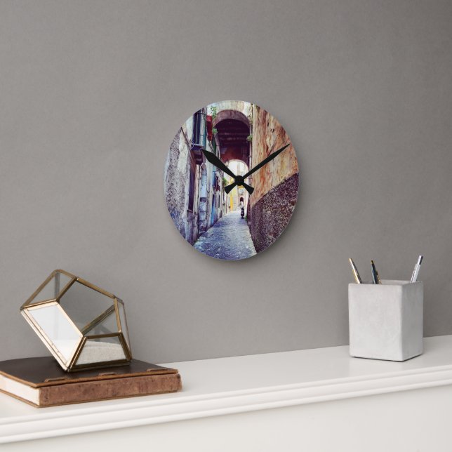 Alley in Italy Round Clock (Office)