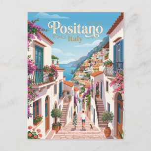 Alley in Positano Italy Postcard