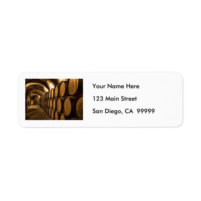Alley of Barrels at the Winery Label (Front)