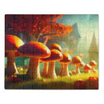 Alley of cute mushrooms colorful magical scenery jigsaw puzzle