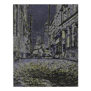 Alley Streets of Quebec Canada 1930's from Photo Faux Canvas Print
