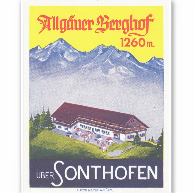 Allgäuer Berghof Sticker (Front)